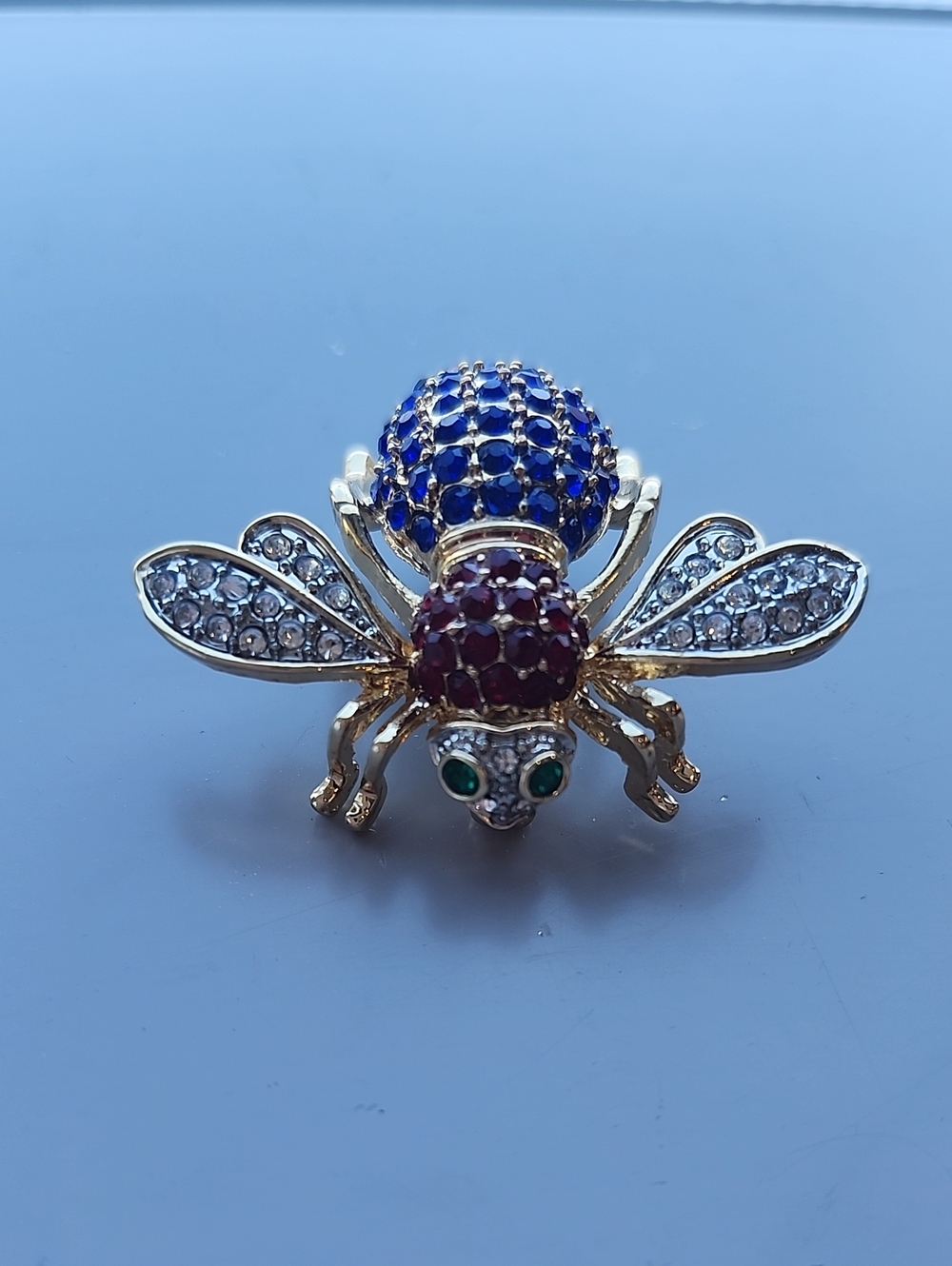 Joan Rivers Gold Bee Brooch with Blue, Red and Green Accents - Picture 7 of 8
